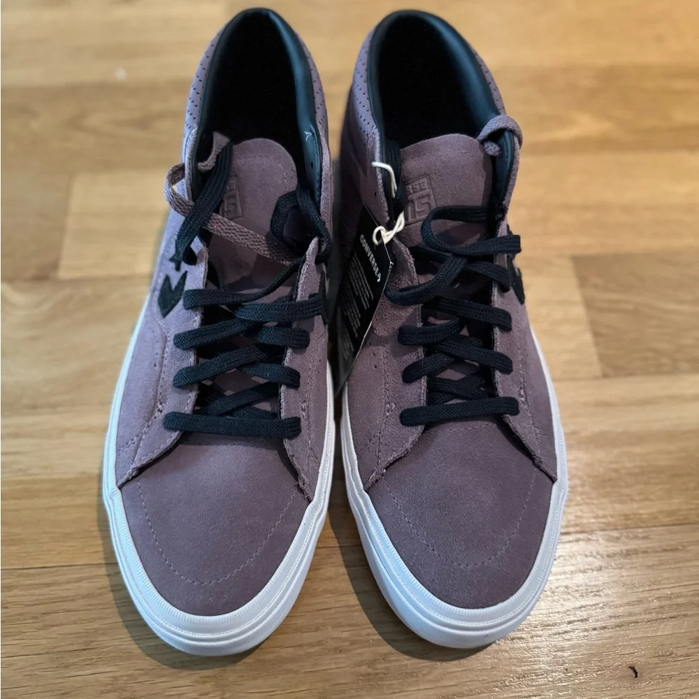 Converse Men's Suede Sneakers in Mauve with Black Laces